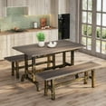 Elegant 47 Inch Dining Table Set for 4, 3Piece Kitchen Table Set with