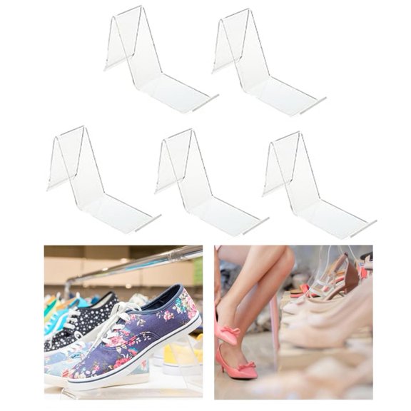 Elegant 5-Piece Shoe Display Rack for Heels & Sneakers - Space-Saving Design!