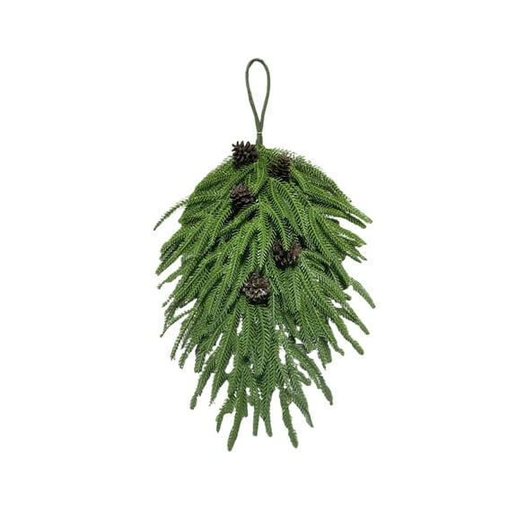 Elegant 60Cm Christmas Hanging Vine Garland With Detailed Faux Branches And Frosted Accents, Pre-Attached Hooks For Instant Hanging, Lightweight Design For Versatile Placement