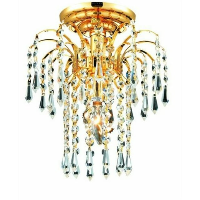 Elegant 6801 Falls 1 Light 9' Elegant Cut Flush Mount, Gold/Clear - 6801F9G-EC