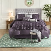 Elegant 7Piece King Bedding Set 100% Polyester with Tufted Pleated Design for Modern Bedrooms