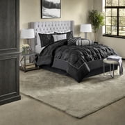 Elegant 7Piece King Bedding Sets 100% Polyester with Pleated Tufted Design Perfect for Modern Bedrooms