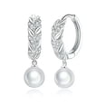 thumbnail image 1 of Elegant 925 Silver Drop Earring Cubic Zircon Women Anniversary Party Gift A Pair, 1 of 6