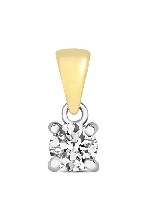 Elegant 9k Gold Women Diamond Pendant Brilliant Cut 0.25 Carat H - I1