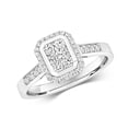 thumbnail image 1 of Elegant 9k White Gold Women Cluster Diamond Solitaire Ring Brilliant Cut 0.50 Carat H - I1, 1 of 1