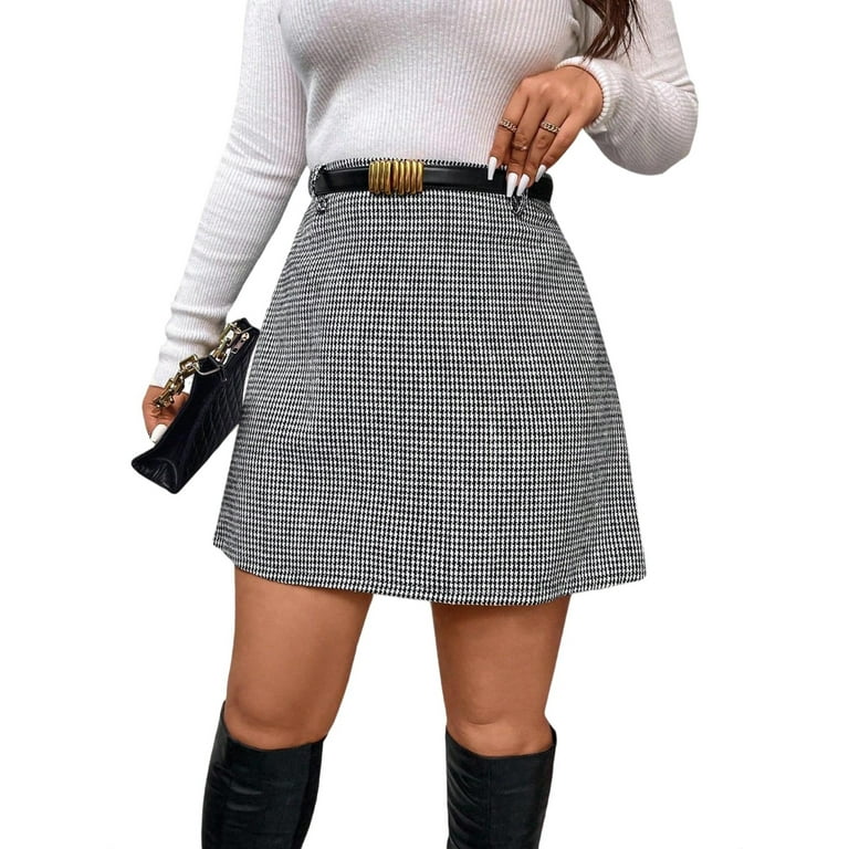 Elegant A Line Skirt Black and White Plus Size Skirts Walmart