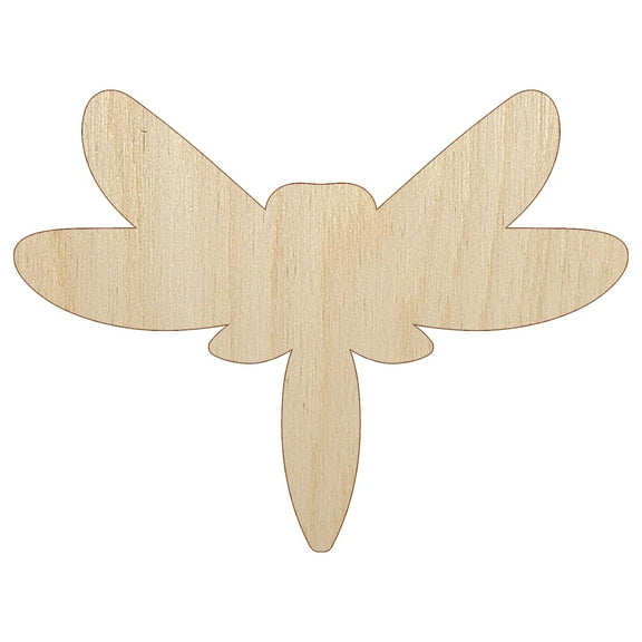 Elegant Abstract Dragonfly Line Art Wood Shape Unfinished Piece Cutout Craft DIY Projects - 6.25 Inch Size - 1/4 Inch Thick