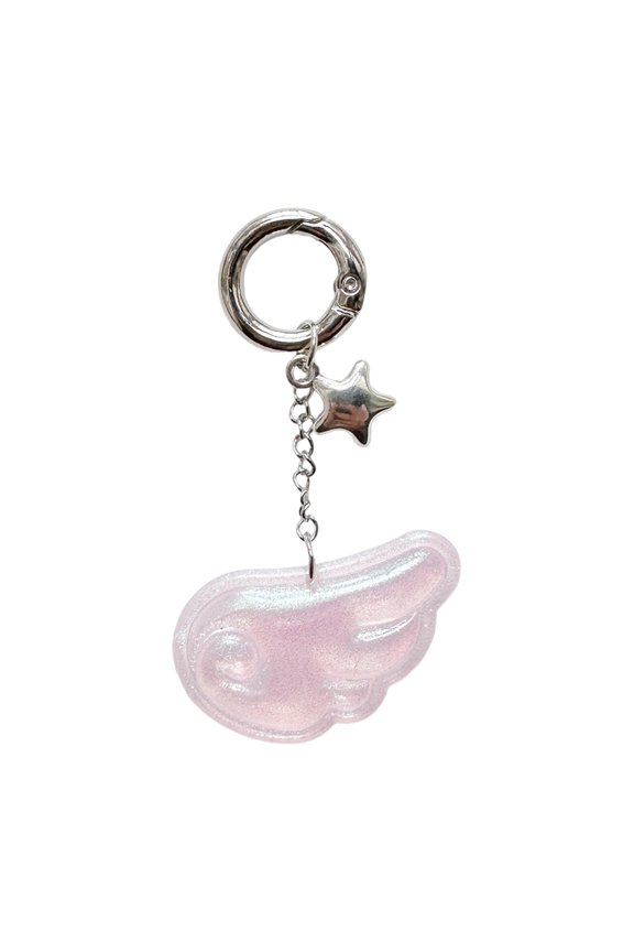 Elegant Acrylic Angel Wing Keyring Lightweight Accessory For Everyday Use Bag Charm Enhancer Thoughtful Present