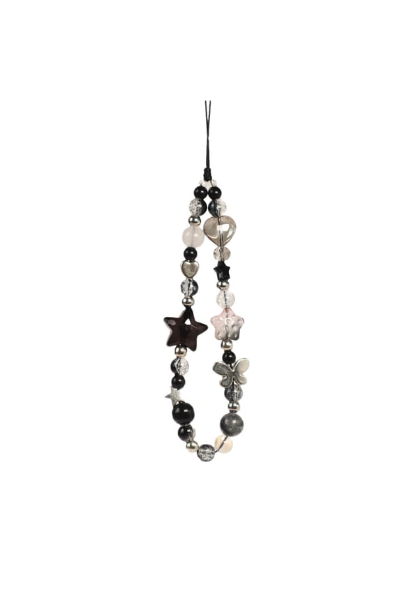 Elegant Acrylic Beaded Keychain Pendant Mobile Phone Chain Straps Fashion Cellphone Rope Women Telephone Lanyard Jewelry