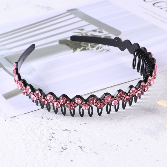 Stylish Acrylic Tooth Headband Featuring Sparkling Rhinestones in Multiple Assorted Colors for Women and Girls