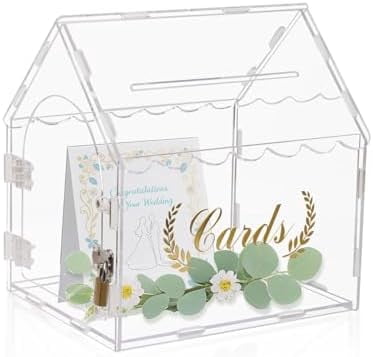 Elegant Acrylic Wedding Card Box with Lock - 