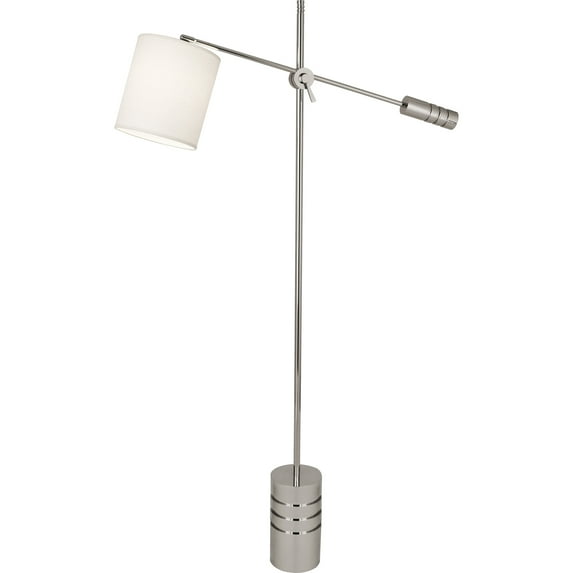 Elegant Adjustable Floor Lamp with Oyster Linen Shade | Polished Nickel Finish | Perfect for Living Room & Sitting Spaces | 100W Max | Full Range Dimming | UL Listed