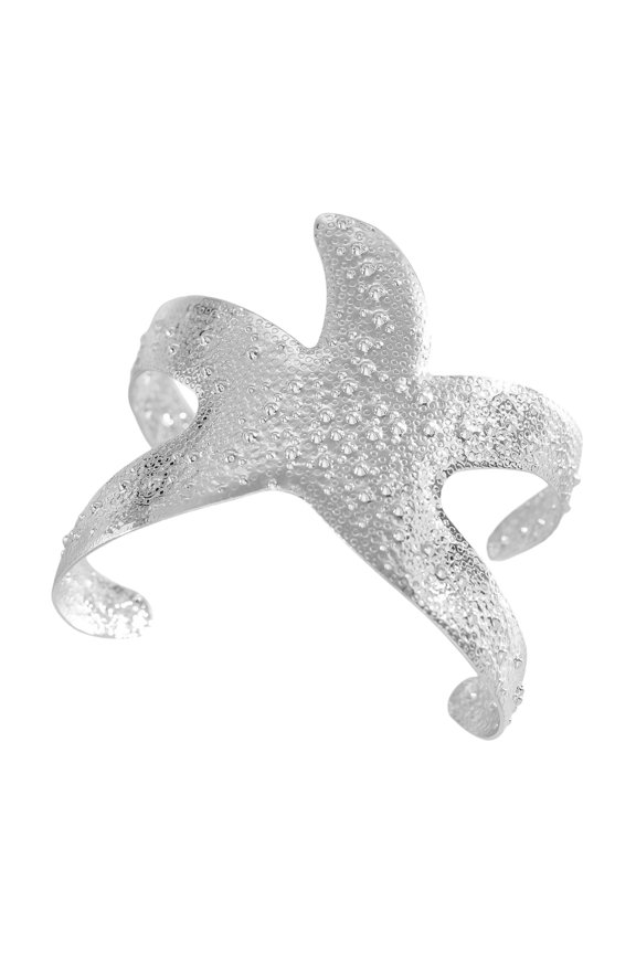 Elegant Adjustable Open Unique Sea Theme Arm Jewelry Gift Iron Sea Star Cuff Bangle Wristlet