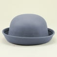 thumbnail image 1 of Elegant Adults Solid Hat Roll Up Brim Panama Bowler Hat Bucket Hat Mens Womens Classic Wool Round Bowler Hats Cap Leopard Print Ladies Men's Hat Bucket Hat Teenager Bucket Hat Funny X Mount Men's Blue, 1 of 2