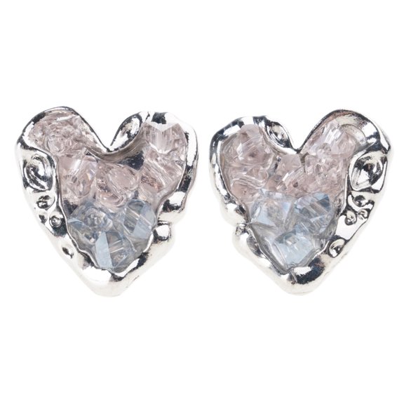 Elegant Affection Symbol Crystal Accent Thin Ear Posts Permanent Plan Suitable Everyone Day Wear