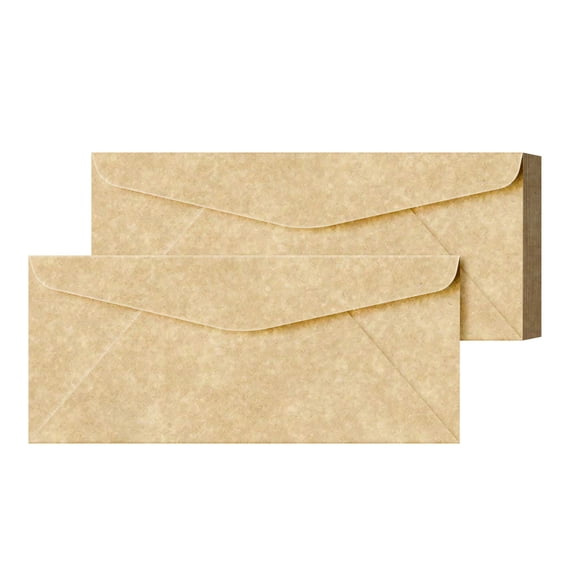 Elegant Aged Parchment #10 Business Envelopes Great for Invitations, Greetings, Holiday, Office, Invoices, Letters, Mailings | 4 1/8 x 9 1/2 inches | 50 per Pack