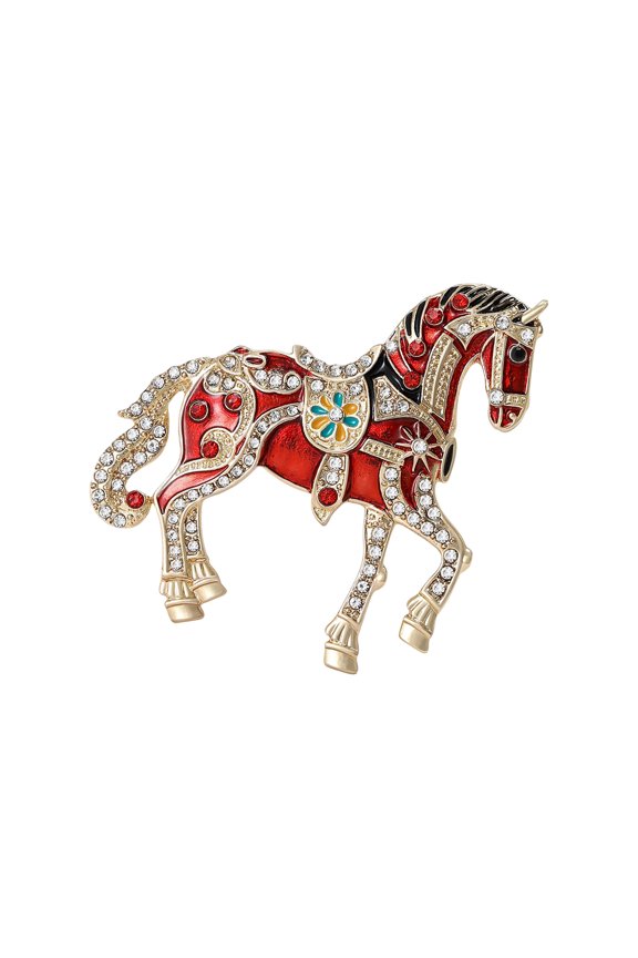 Elegant Alloy Brooch With Crystals And Enameled Shaped Lapel Pin Accessories For Fashionable Looks