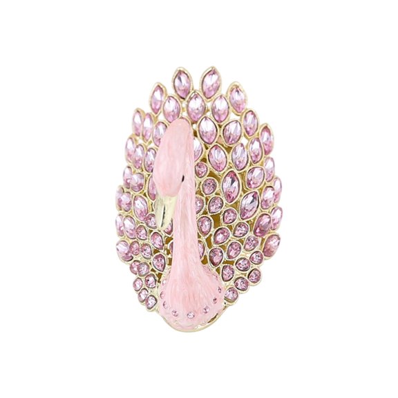 Elegant Alloy Enameled Jewelry Storage Box Geese Designs And Sparkling Display Case For Women