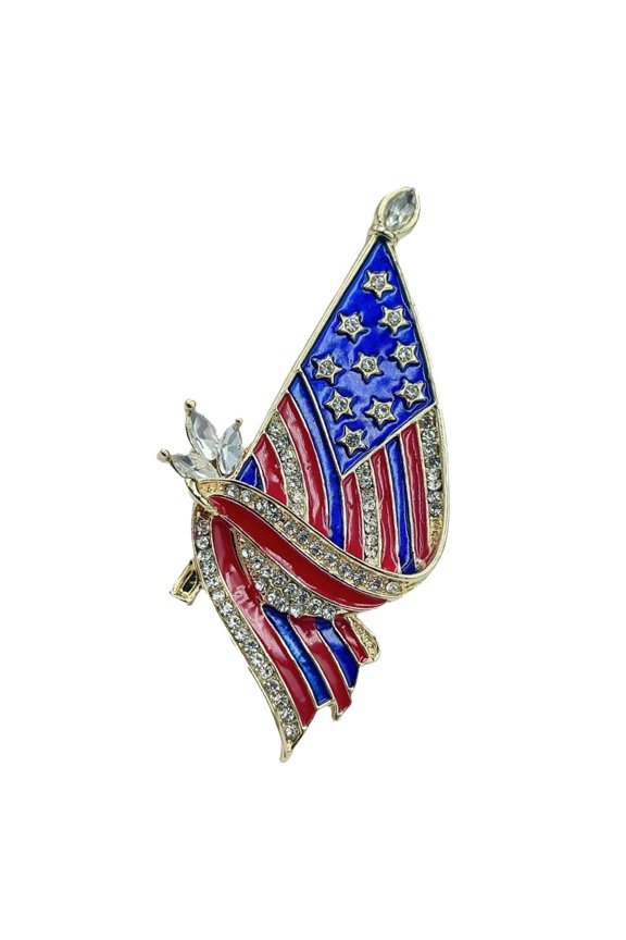 Elegant Alloy Metal Pin Fashionable Flag Theme Jewelry Accessory Multipurpose Wear For Outfits Friendship