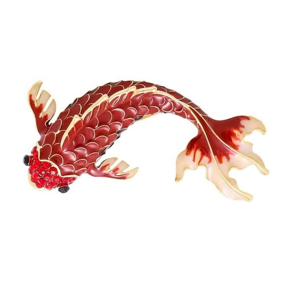 Elegant Alloy Red Fish Brooch with Exquisite Craftsmanship Alloy Texture Perfect for Enhancing Styles and Sophistication