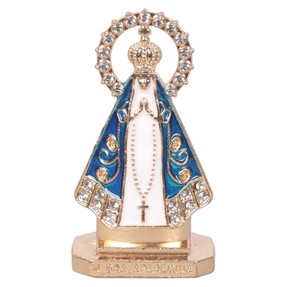 Christian Ornament Religious Prayer Alloy Figurine with Enemal and Rhinestones Embellished for Devotional Display Gift