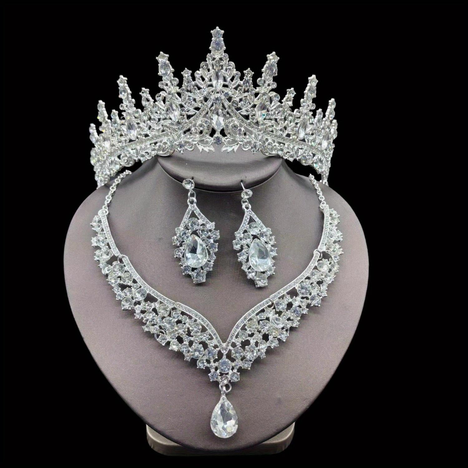 Elegant Alloy Rhinestone Bridal unique Jewelry Set, Crystal 