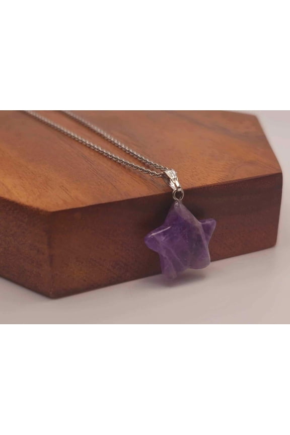 Elegant Amethyst Star Necklace - Silver Tone for Every Occasion Silver Tone