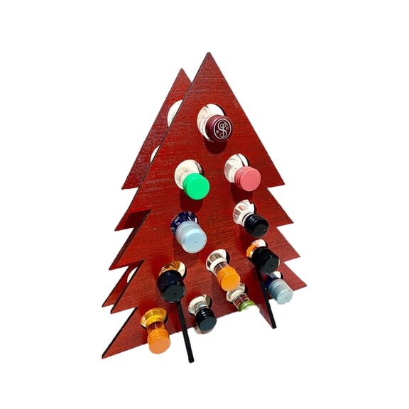 Elegant And Practical Tree Shaped Wooden Bottle Rack With Circular Hollow Design For Home Decoration By Collectors And Enthusiasts
