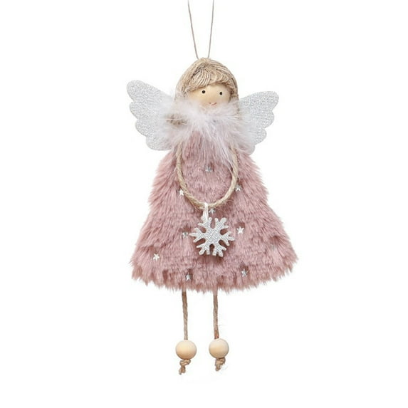 Elegant Angel Christmas Ornament with Glitter Wings and Heart Charm Perfect Holiday Tree Decoration