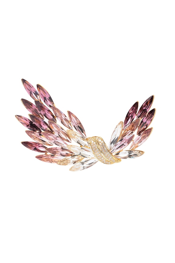 Elegant Angel Wing Crystal Brooch for Women, Pink & Blue Gradient Rhinestone Butterfly Wing Pin, Brooch for Dress Coat Blazer Wedding Gift Jewelry