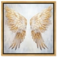 thumbnail image 1 of Elegant Angel Wings Canvas Elegant White Gold Wall Art by Art Remedy, Gold Frame, 20" x 20", 1 of 7