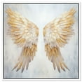 thumbnail image 1 of Elegant Angel Wings Canvas Elegant White Gold Wall Art by Art Remedy, White Frame, 40" x 40", 1 of 7