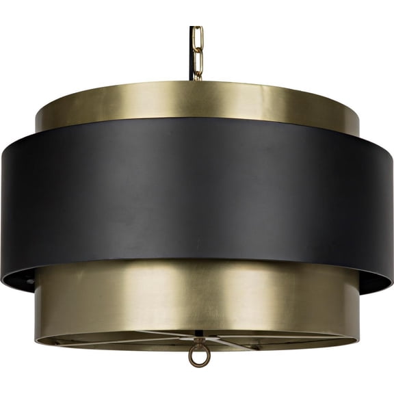 Elegant Antique Brass Pendant Light Fixture by Noir