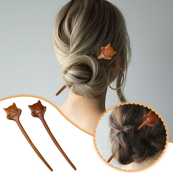 Elegant Antique Chinese Cat Hairpin Golden Wire Hair Stick Traditional Asian Women Accessory Exquisite Barrettes Hair Clip