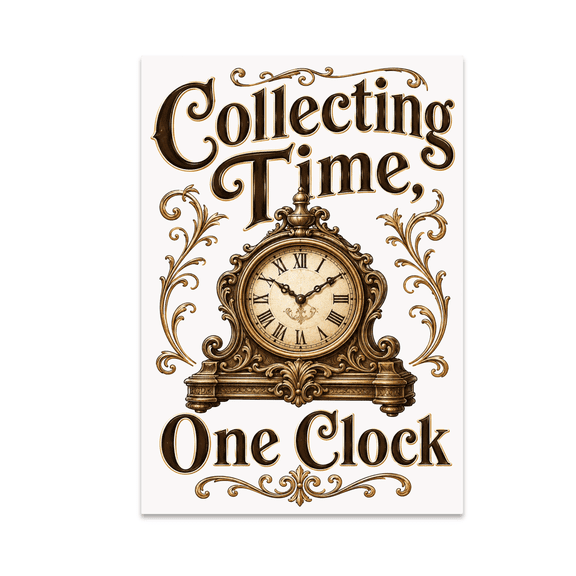 Elegant Antique Clock Artwork - Antique Lovers - 13x19 Poster Print