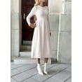 thumbnail image 1 of Elegant Apricot Ribbed Long - Sleeve Dress, 1 of 5