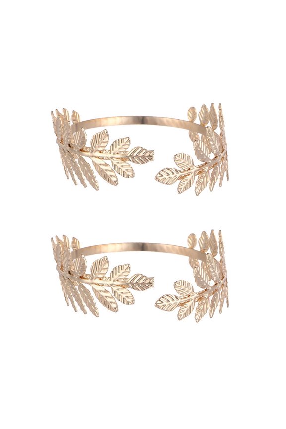 Elegant Armband Chain Blingbling Leaf Arm Bracelets for Women Delicate Coils Armlet Armband Open Bangle