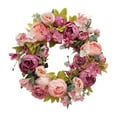 thumbnail image 1 of Elegant Artificial Floral Wreath for Front Door Peony Rose Decor Lifelike Silk Flowers, 1 of 8