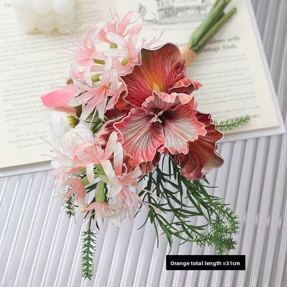 Elegant Artificial Flower Bouquets - Alice, Iris, and Lycoris Radiata for Home and Hotel Decor