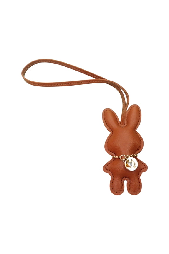 Elegant Artificial Leather Rabbits Keychain Cartoon Bunnys Key Rings Handmade Decoration for Bag key Phone Accessories