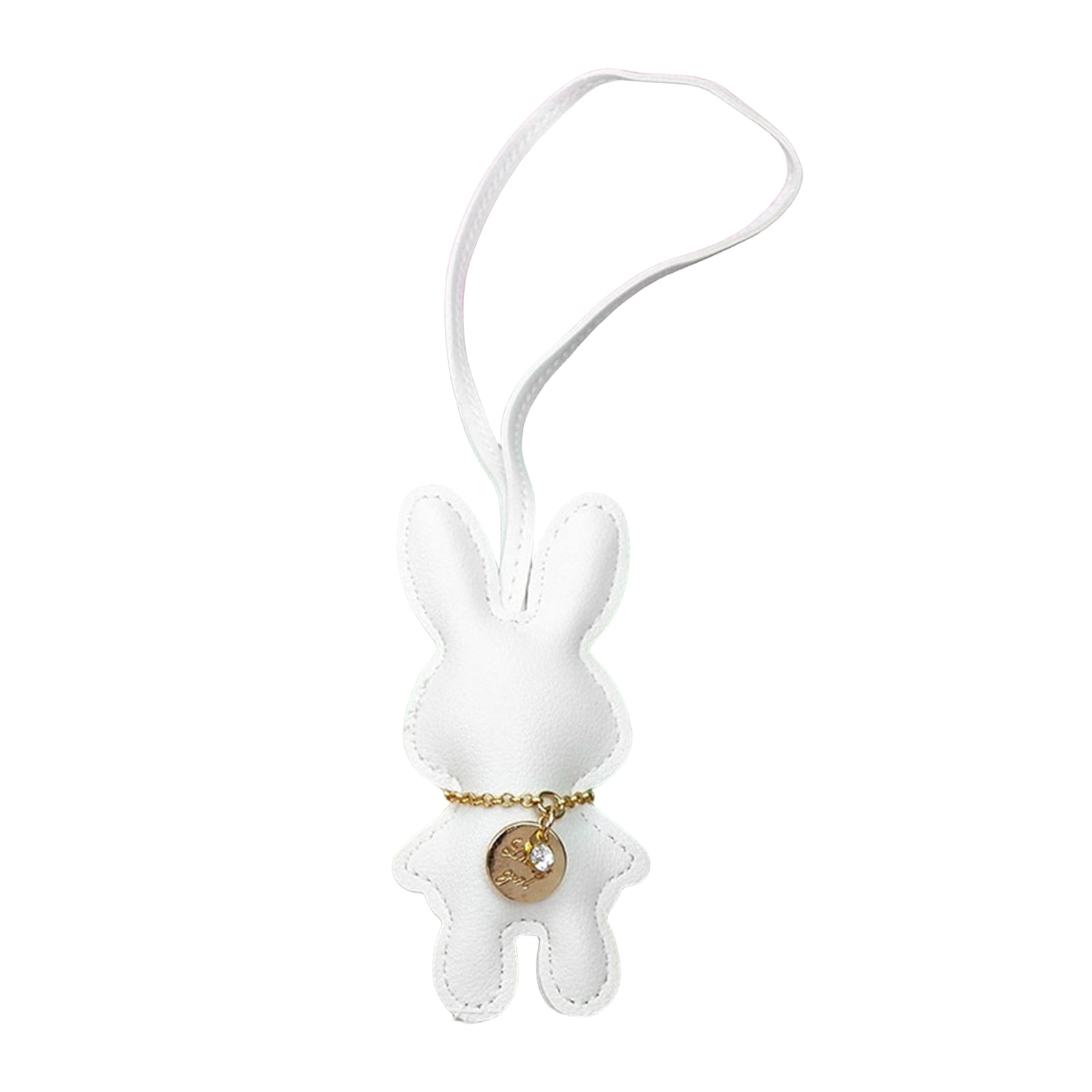Elegant Artificial Leather Rabbits Keychain Cartoon Bunnys Key Rings ...