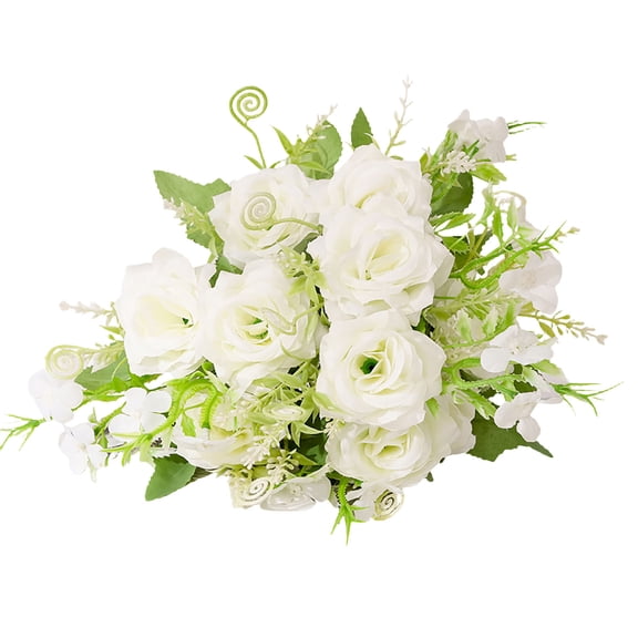Elegant Artificial Rose Flowers - Silk Flower Bouquets for Living Room and Dining Table Centerpiece - Maintenance-Free Decorative Flowers for Home Decor and Gift Idea