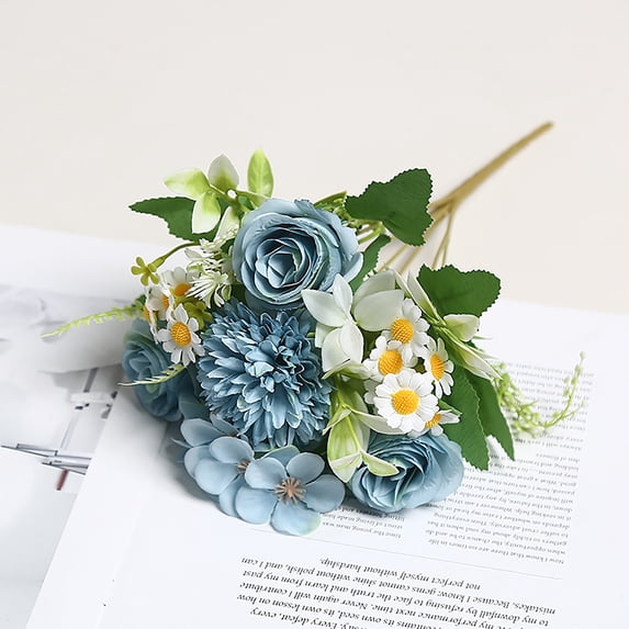 Elegant Artificial Silk Floral,Realistic Faux Peony Bouquet,Wedding Banquet Table Decor,Bridal Party Ornament,Home Office Garden Vase Decor,Maintenance Free Long Lasting Decoration