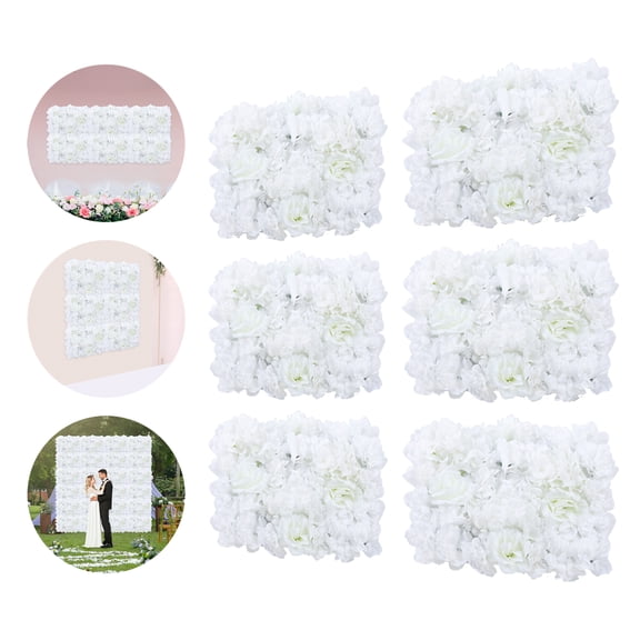 Elegant Artificial Wedding Flowers Wall Decoration Decorative Rose Hydrangea Flower Panels Flower Wall for Home Party Christmas Festival Photo Backgdrop Decor