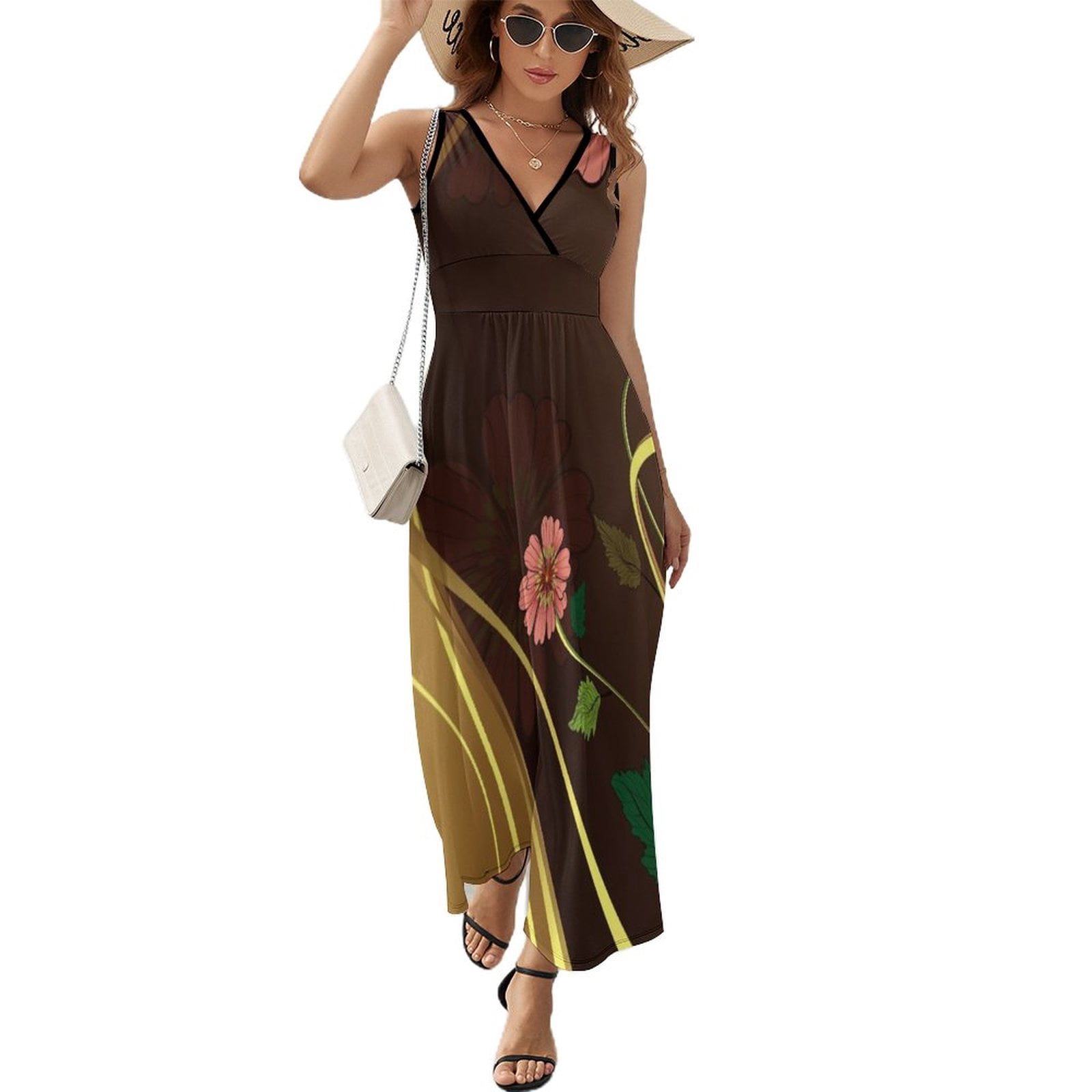 Elegant Asian-Inspired Floral Sleeveless Dress Cocktail of dresses Women's clothing  sensual sexy dress for women - Walmart.com