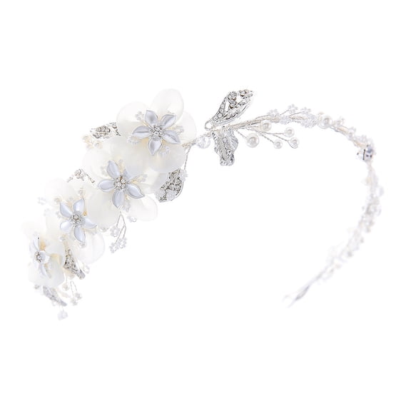 Elegant Asymmetric Snowflake Bridal Tiaras Copper Alloy Headgears With Simulated Pearls For Special Occasions