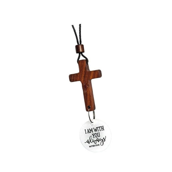 Elegant Automotive Mirror Wooden Crosses Charm With Hanging Design For Ornament Religious Gift