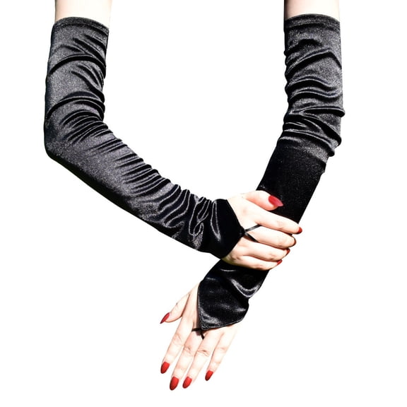 Elegant Autumn Short Gloves Made From Stretchy Milk Silk Satin For Breathable Comfort And Formal Dance Performance Wear