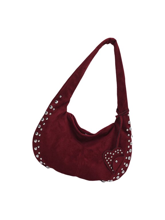 Elegant Autumn Winter Slouchy Bag Handbag Studded Shoulder Purse Casual Work Bag Underarm Bags for Office and Travel Use