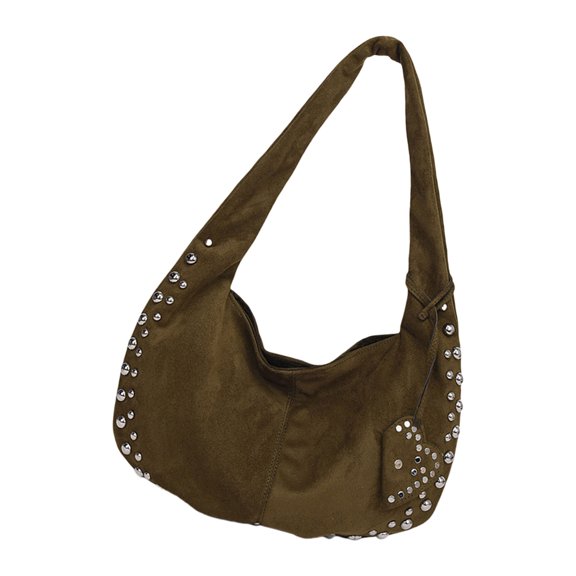 Elegant Autumn Winter Slouchy Bag Handbag Studded Shoulder Purse Casual Work Bag Underarm Bags for Office and Travel Use